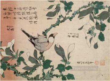 Katsushika Hokusai Painting - sparrow and magnolia Katsushika Hokusai Ukiyoe